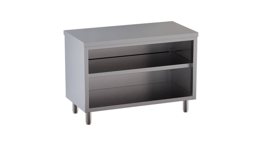 Edelstahl-Arbeitsschrank ECO 6x6 offen ohne Aufkantung