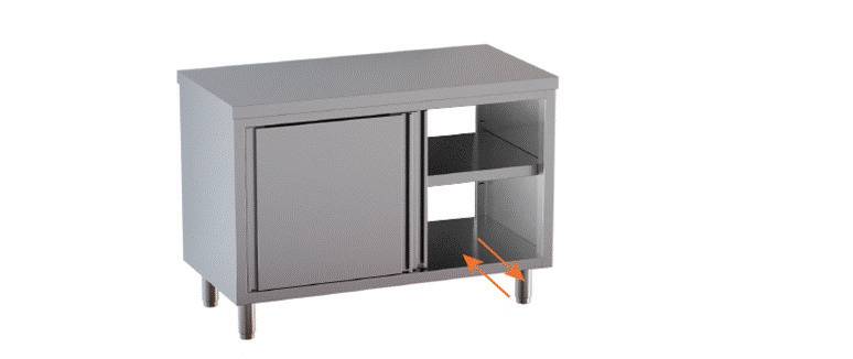 Edelstahl Durchreicheschrank ECO 12x6 mit Schiebetüren