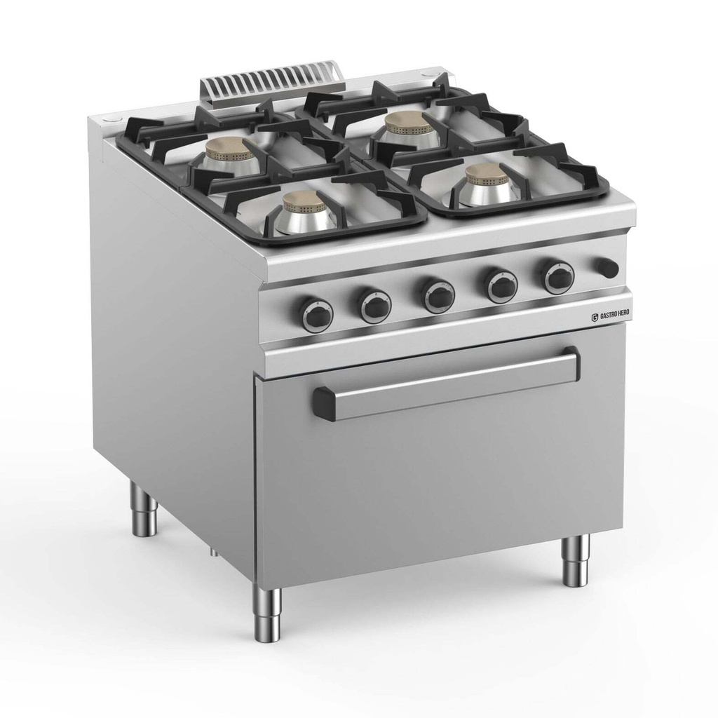 Gasherd  Serie 900 - 80/90 mit Gasbackofen - 4 Kochstellen - 29 kW