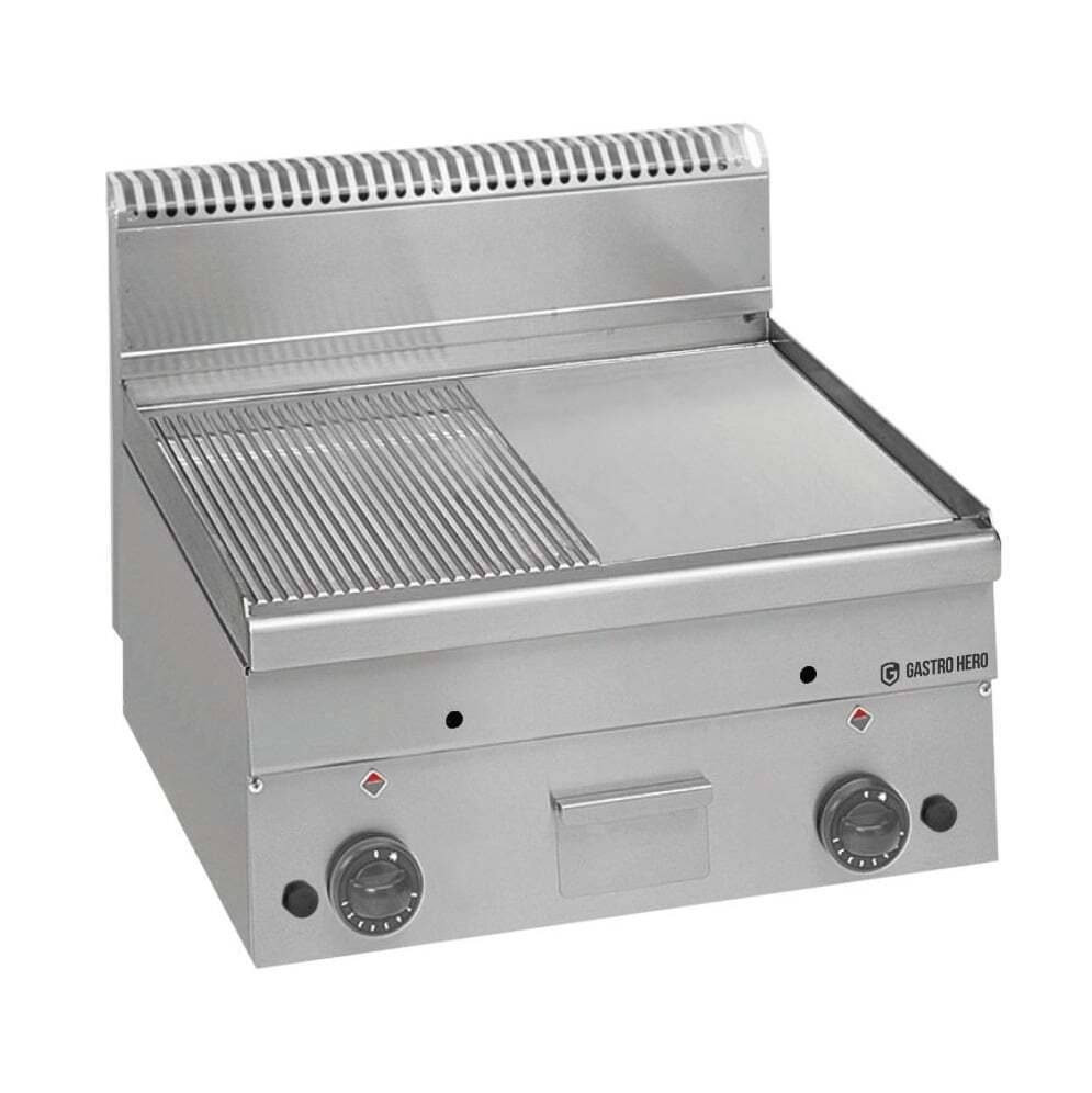 Gas-Grillplatte Serie 600 - 60/60 - 1/2 glatt, 1/2 gerillt - Tischgerät - 10,2 kW