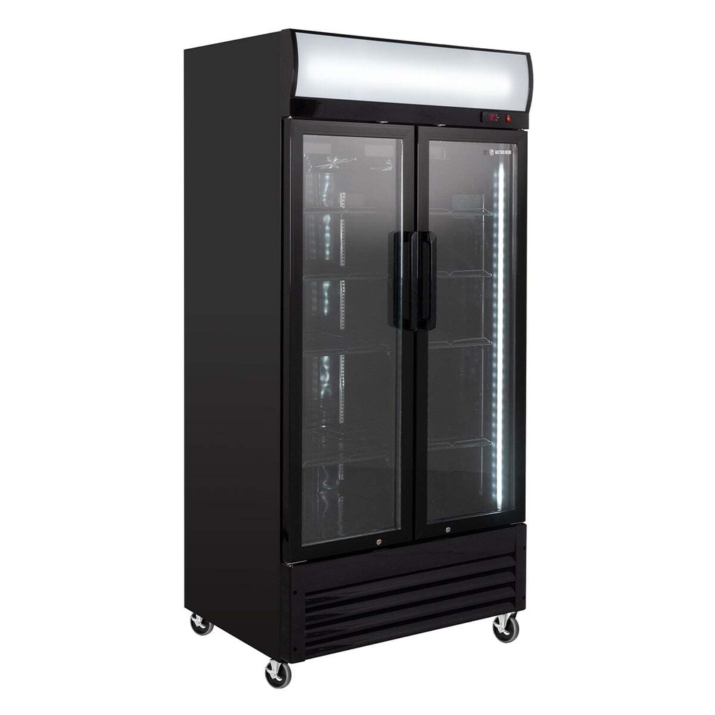 Getränkekühlschrank ECO 630 mit Leuchtaufsatz und Klapptüren