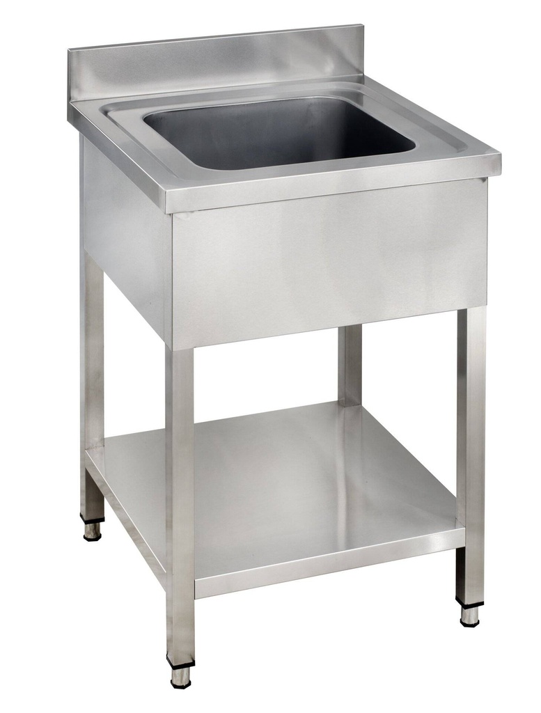 Spültisch Basic 6x7 mit 1 Becken, Aufkantung und Grundboden