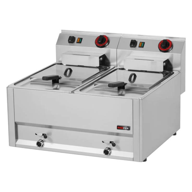 KBS Elektro-Fritteuse 2x 8 Liter Becken Ausführung 400 Volt - Tischgerät