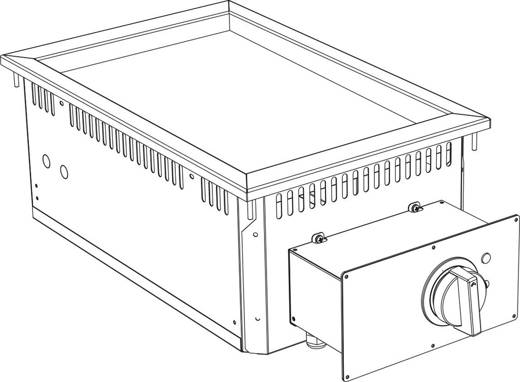 KBS Elektro Grillplatte Grillfläche glatt verchromt Drop In 700 Breite 400mm