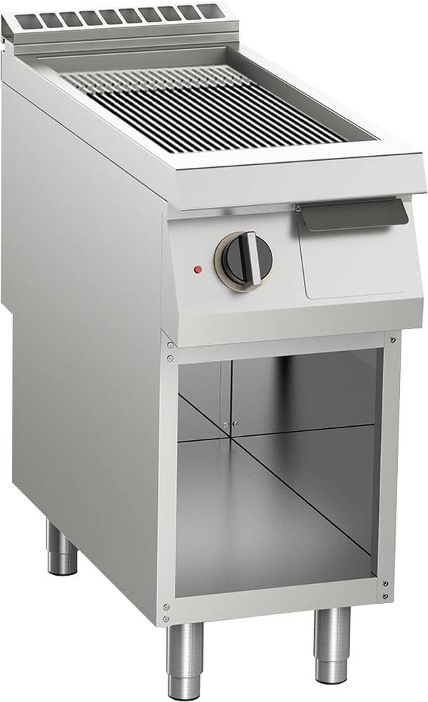 KBS Elektro-Grillplatte gerillt verchromt 7,5 kW mit 1 Heizzone offener Unterbau