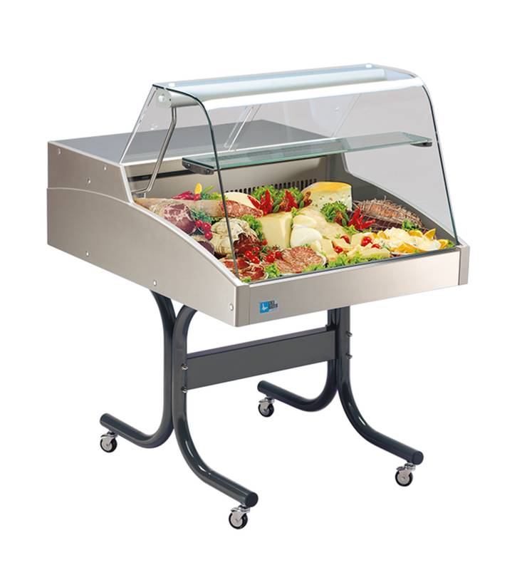 KBS Mehrzweckvitrine Super 2000 C mit gebogenem Glasaufbau
