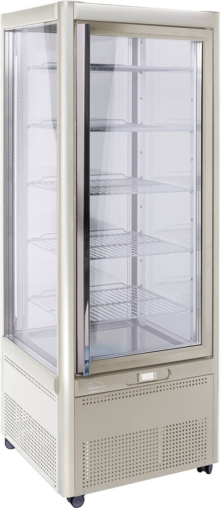 KBS Panoramavitrine Prisma 401 TNV-PF (silber) mit 5 Rosten