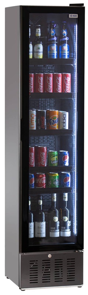 Glastürkühlschrank KBS 316 G Slim schwarz