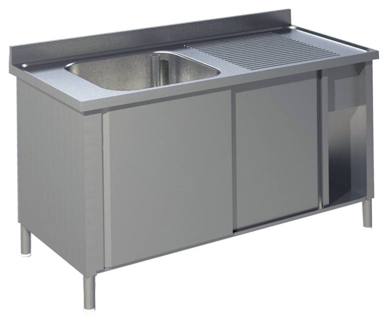 KBS Spülschrank mit Schiebetüren B 140cm - Becken links