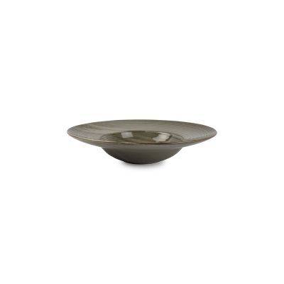 Tiefer Teller Munduk aus Porzellan, 28 × 16 × 6 cm, grau