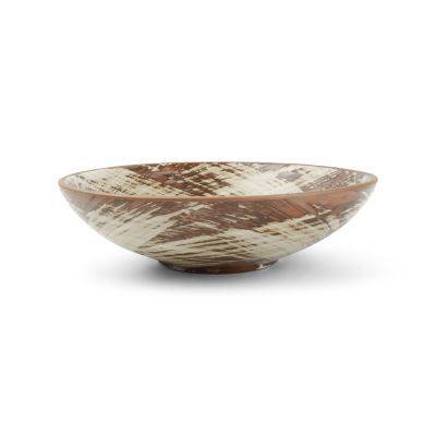 Schale Pinsel aus Porzellan, ø 18 cm, H 5 cm, braun