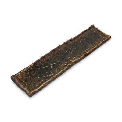 Servierplatte Herbst Umi, 43,5 x 11 cm, bernstein