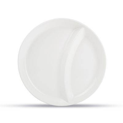 Menüteller 2 gebogene Teile Care aus Porzellan, 22,5 cm