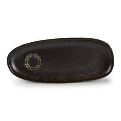 Untertasse Universal Ceres aus Porzellan, 35 x 15 cm, schwarz
