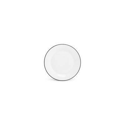 Teller mit schwarzem Rand Basic White, 20 cm