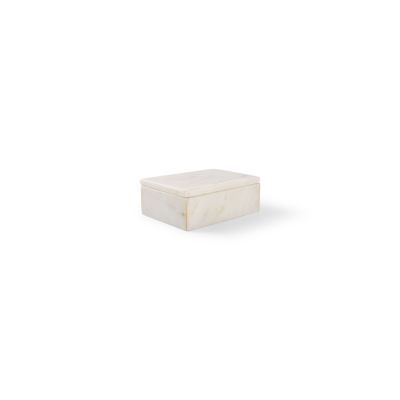 Servierbox weißer Marmor Pura, 15 × 10 × 5 cm