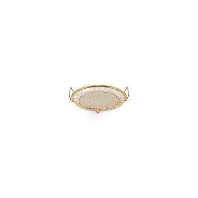 Drahtkorb Serve aus Edelstahl, ø 20 cm, H 3 cm, gold