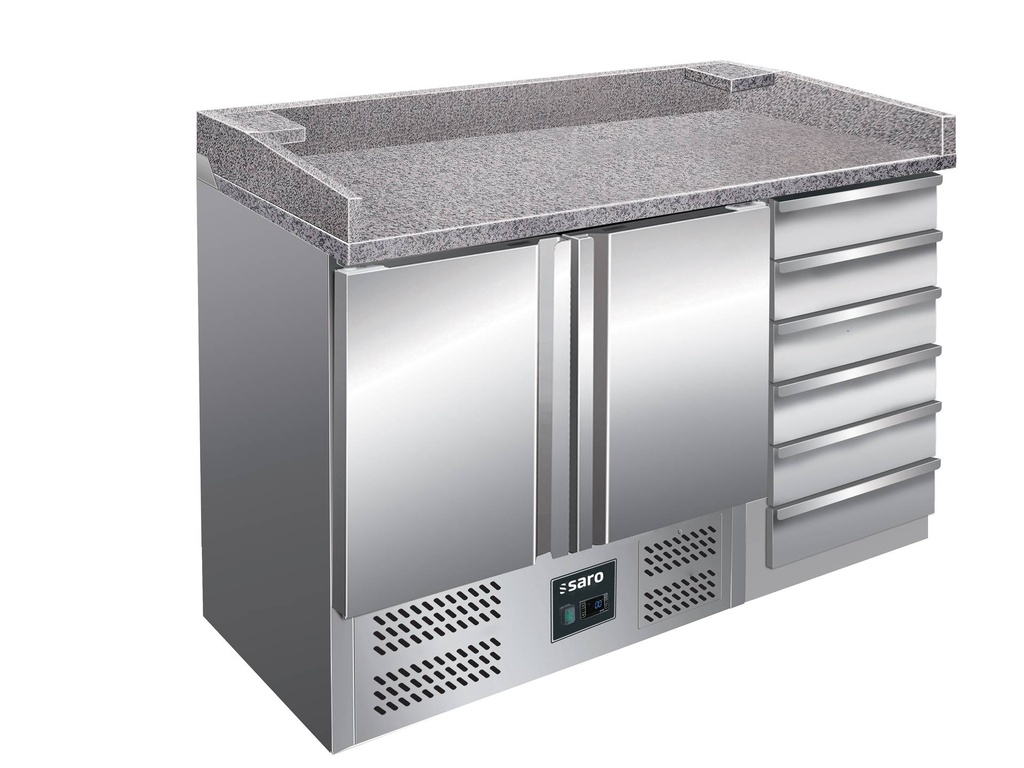 SARO Pizzatisch, 2 Türen + 6 Schubladen, Modell PZ 9001