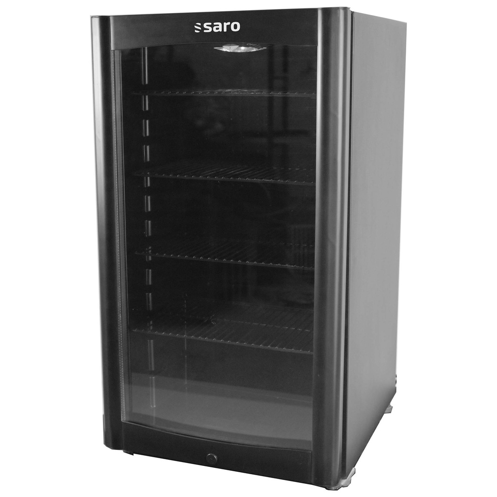 SARO Kühlschrank mit Glastür, schwarz, Modell DK 90