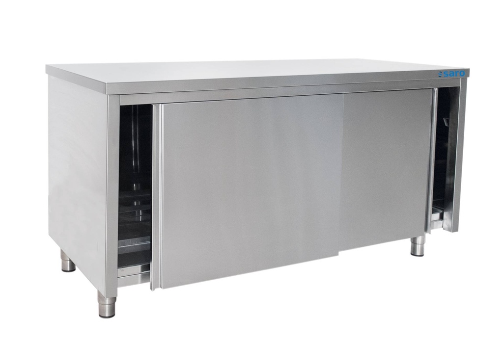 SARO Edelstahlschrank, Schiebetür - T 700 x B 1200 mm
