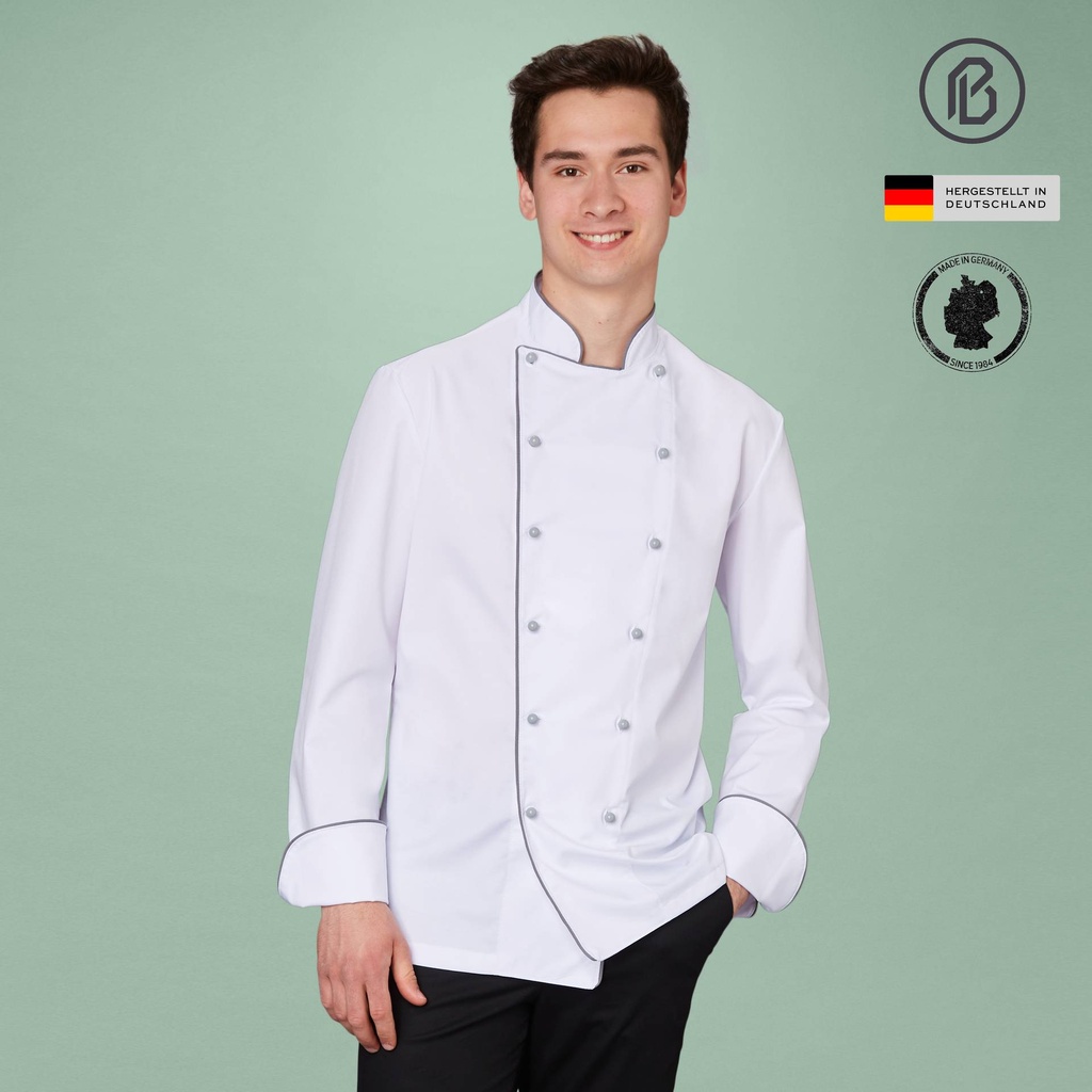 Buran-Spock, weiße Kochjacke