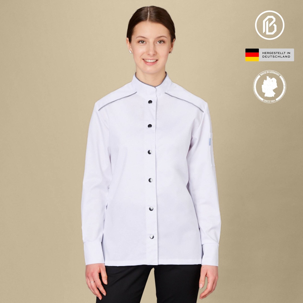 Fifty-Henriette, weiße Damenkochjacke