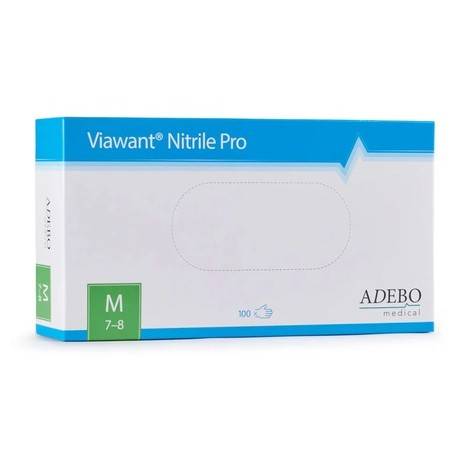 Einweghandschuhe Nitril puderfrei, blau, "Viawant Nitrile Pro", 100 Stück/Box | Größe M