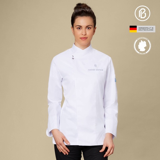 Buran-HALINA, weiße Damenkochjacke