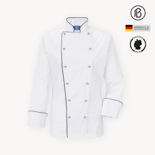 Repet-Spina, weiße Damen-Kochjacke