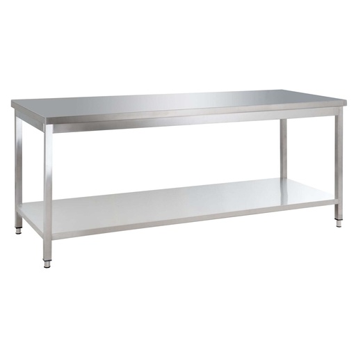 Edelstahl Arbeitstisch Basic 16x6 mit Grundboden, zur Selbstmontage