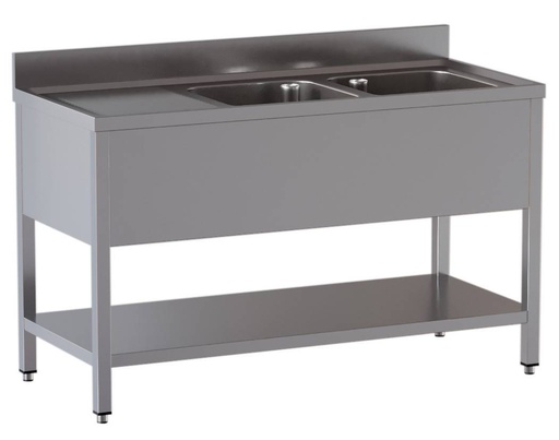 Spültisch ECO 15x7 mit 2 Becken rechts