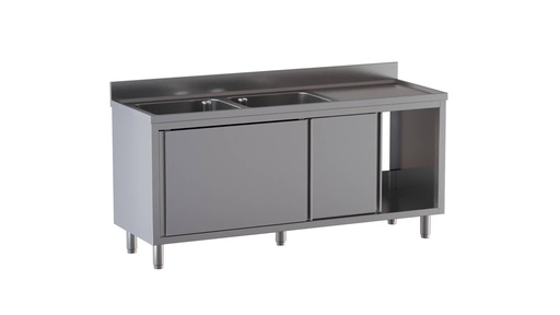 Spülschrank ECO 18x6 mit 2 Becken links