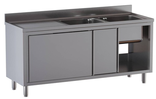 Spülschrank ECO 16x7 mit 2 Becken rechts