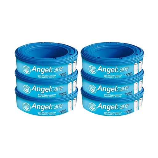 Angelcare Original Nachfüllkassette/Müllbeutel, blau | 6 Pack