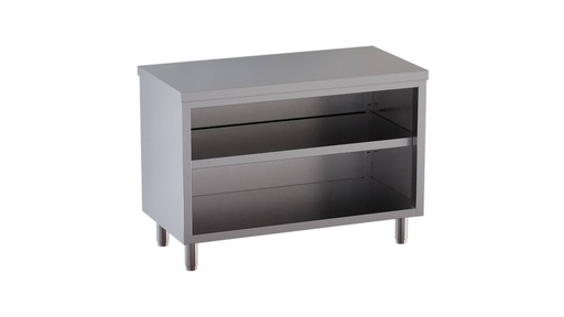 Edelstahl-Arbeitsschrank ECO 6x6 offen ohne Aufkantung