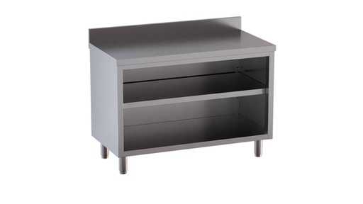 Edelstahl-Arbeitsschrank ECO 16x7 offen mit Aufkantung