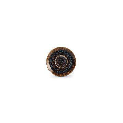 Untertasse Resto aus Porzellan, 15 cm, braun & blau