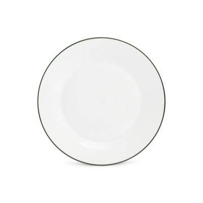 Teller grüner Rand Basic White, 24 cm