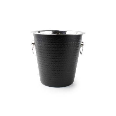 Champagnerkühler Bar aus Edelstahl, Ø 21,5 cm, H 21 cm, schwarz