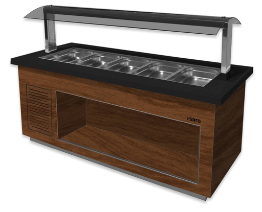 SARO Salatbar f.6x 1/1 GN, PREMIUM LINE SB-K230 Walnuss