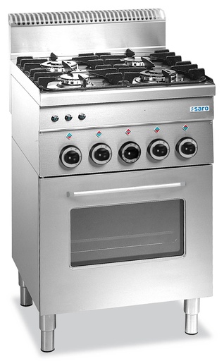 SARO Gasherd+Ofen+Grill, 4 Brenner, 600 Line, G4SF6