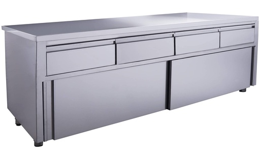 SARO Schiebetürenschrank mit 4 Schubladen, 2000x700mm
