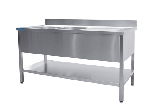 SARO Spültisch 2 Becken, links - B 2000 x T 700 mm