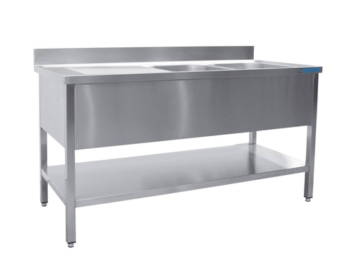SARO Spültisch 2 Becken, rechts - B 2000 x T 700 mm