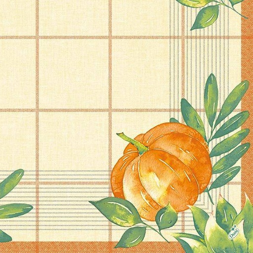 DUNI Zelltuch-Servietten 40 x 40 cm, 3-lagig, 1/4 Falz, 250 Stück/Pack | mit Motiv Pumpkin Spice