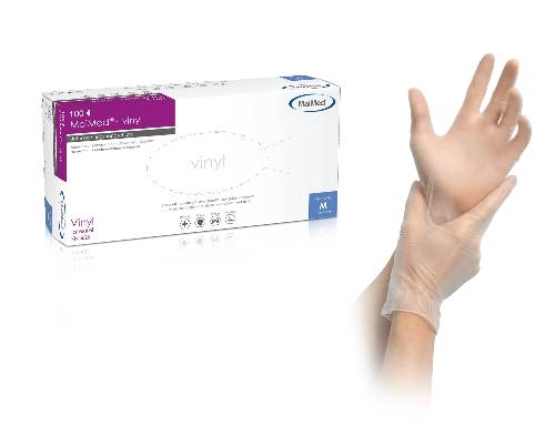 Einweghandschuhe Vinyl gepudert "MaiMed®-vinyl", transparent, 100 Stück/Box | Größe S