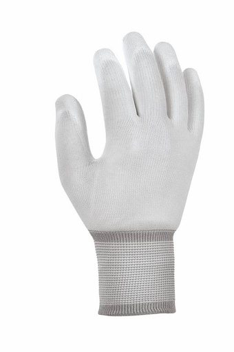 Polyester-Strickhandschuhe mit PU-Beschichtung, weiß | Größe M