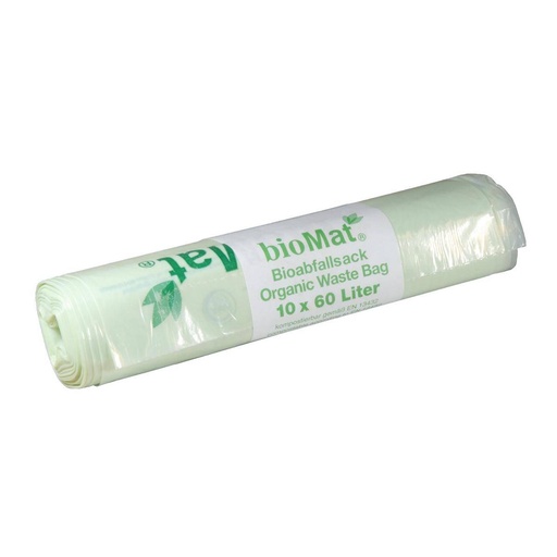 Müllbeutel 60 Liter, Bio-Müllbeutel hellgrün, 610 x 800 mm | 10 Stück/Rolle