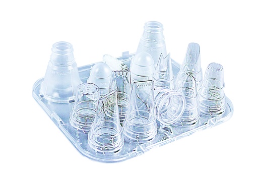 Tüllenkassetten-Set aus Polycarbonat, 8 Dekortüllen, glasklar