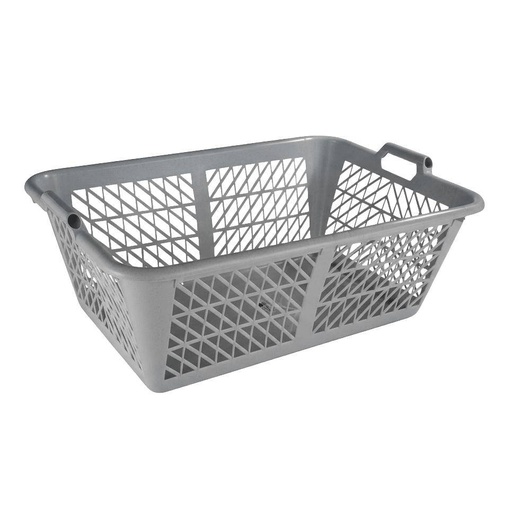 Wäschekorb 75 eckig mit Rohrgriffen, 75 cm x 50 cm x 26,5 cm | rauchgrau
